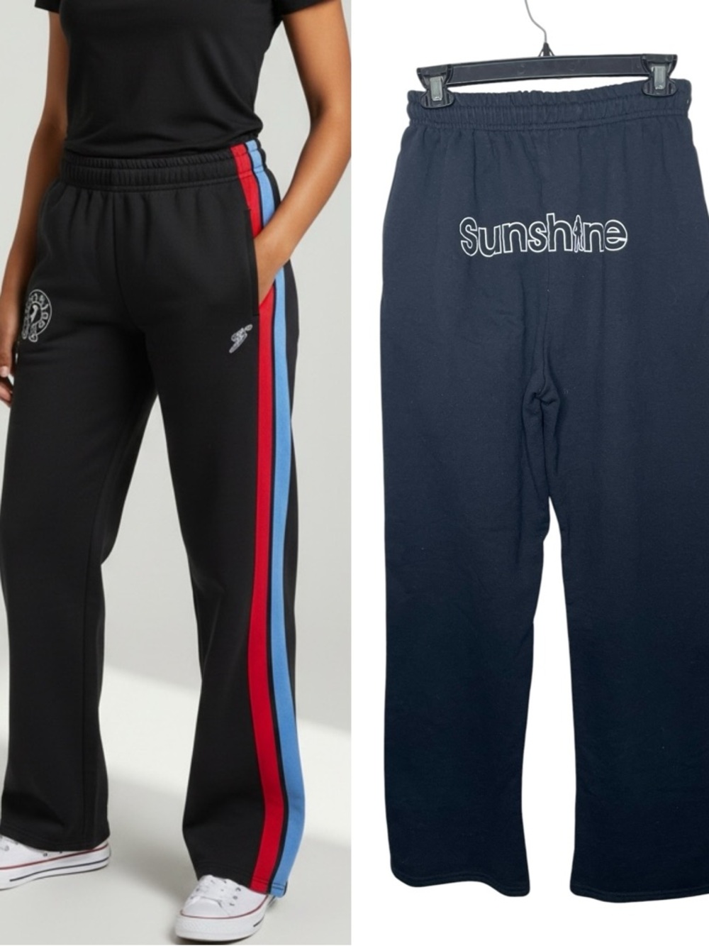 Sunshine Team Volleyball Sweatpants Stripe Black‎